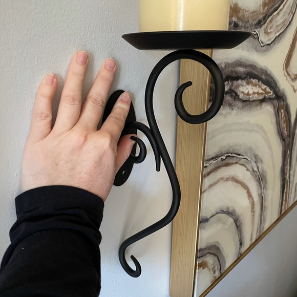 Wrought Iron Candle Sconce Pair
